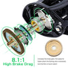 8.1:1 Professional Fishing Reel 18 LBs Max Drag Saltwater Freshwater-Caveel