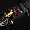 Baitcasting Reel Dual Brake System Carbon Fiber Drag 7.0:1 High Speed Lightweight 204g Fishing Reel-Caveel