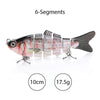 Sinking Wobblers Fishing Lures 10cm 17.5g 6 Multi Jointed Swimbait-Caveel