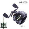 WB1000 Baitcasting Reel Shallow Spool 6.3:1 - Caveel